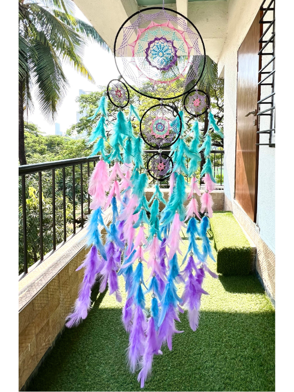 Purple and Green Large 4 tier Dream Catcher