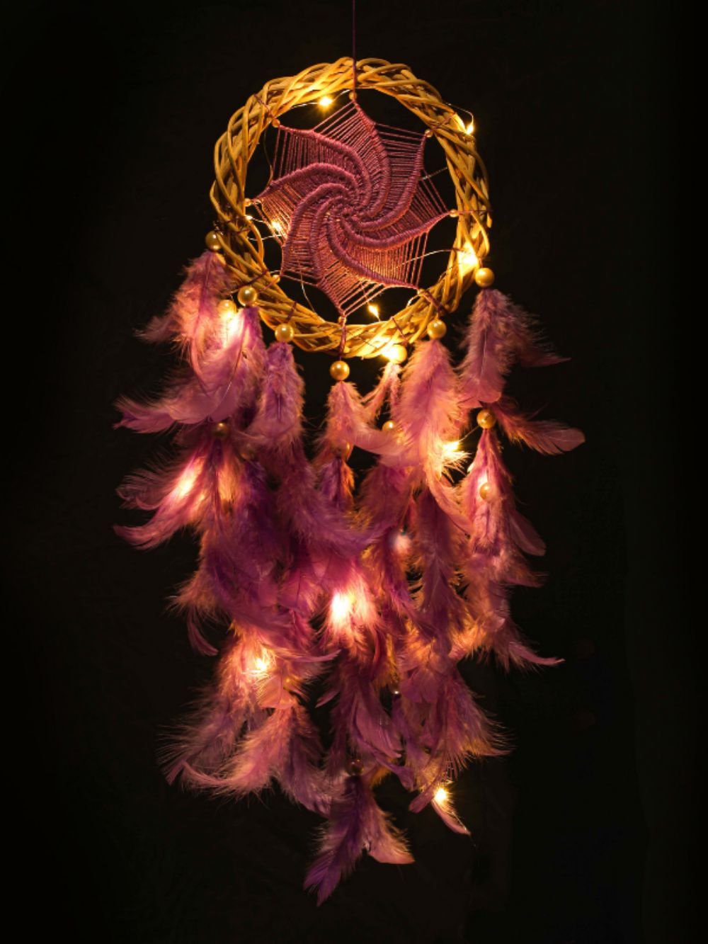 Purple Magic Wreath Dream Catcher with Pretty Lights