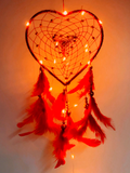 Red Valentine Dream Catcher with Pretty Light