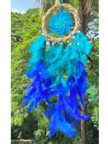 Peacock Magic Wreath Dream Catcher with Pretty Lights