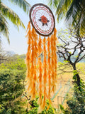 Peach Flower with Wreath Ring Large Dream Catcher