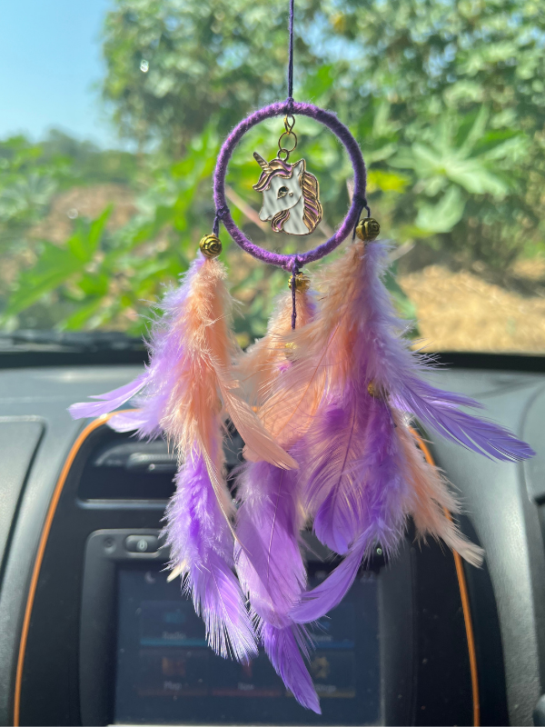 Unicorn Peach & Purple Car Hanging