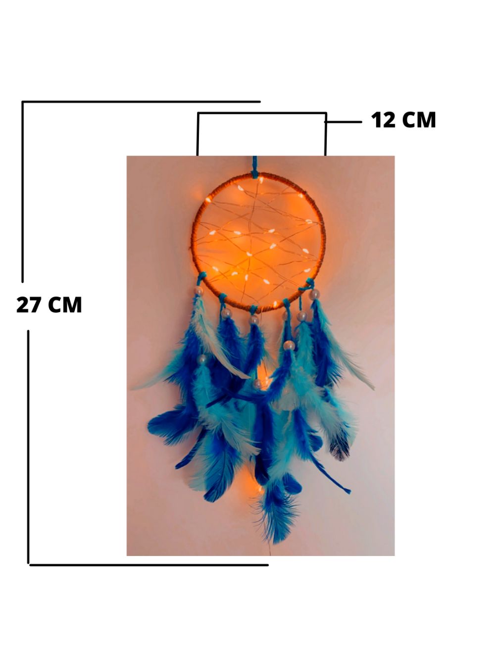 Jute Sparkle Light Dream Catcher with Batter Operated LED Lights