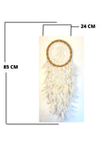 White Flower with Wreath Ring Large Dream Catcher