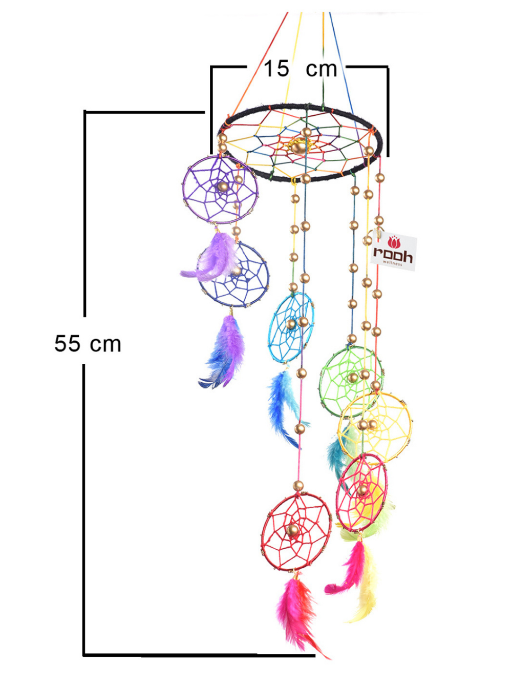 Rainbow Spiral Dream Catcher with Pretty Lights
