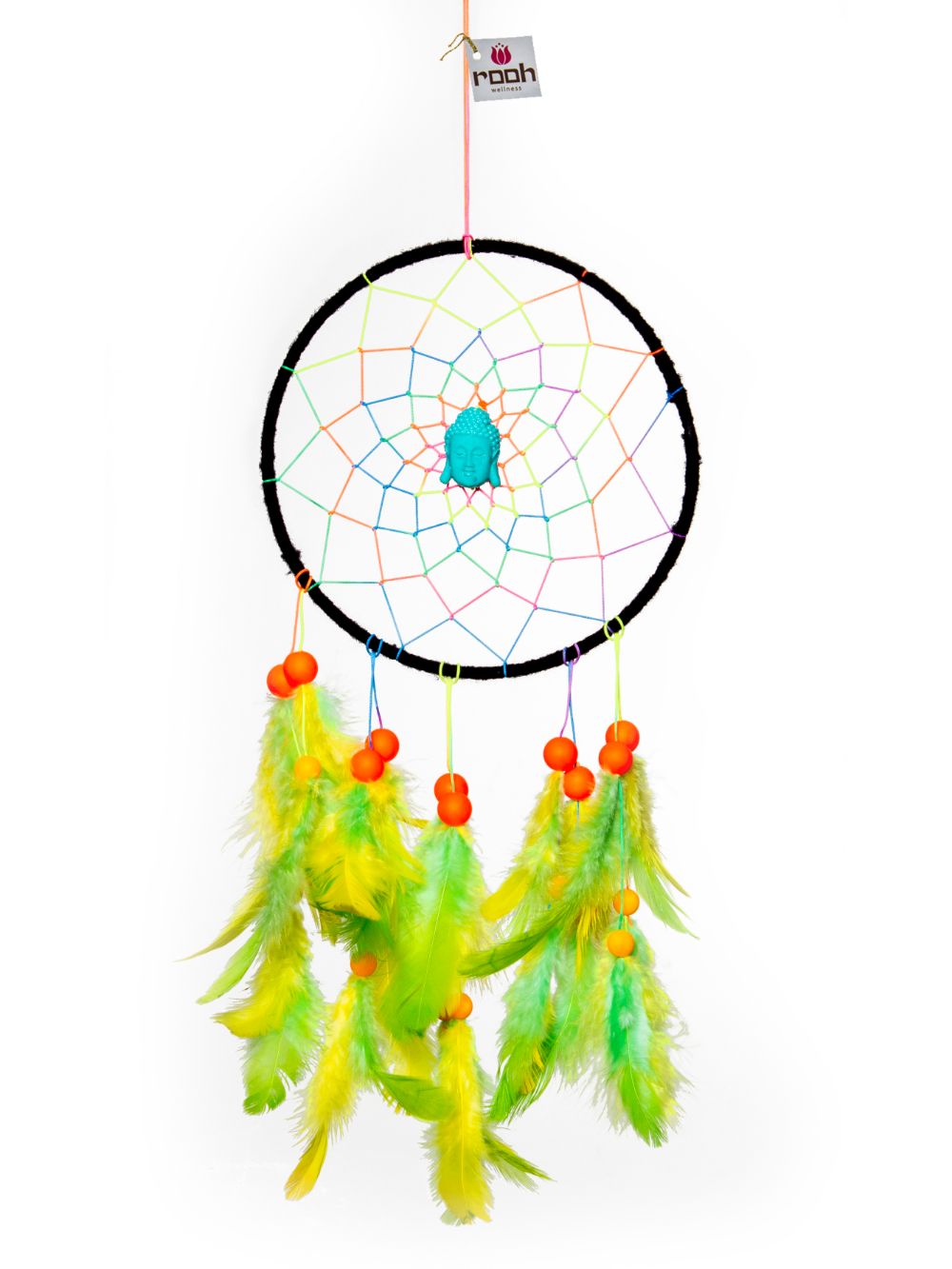 Psychedelic Neon with Blue Buddha Dream Catcher