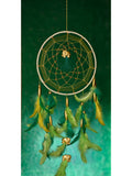 Green & Yellow with Gold Elephants Dream Catcher